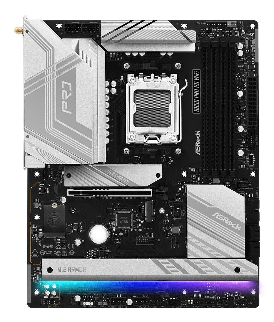 ASRock 90-MXBQL-A0UAYZ Carte mere B850 Pro RS WiFi ATX avec DDR5 et Ethernet 2.5Gb