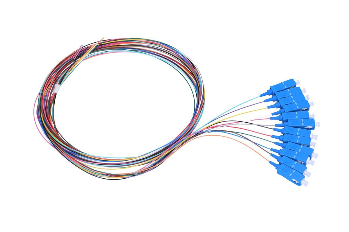 Extralink PIGTAILS SET SC/UPC SM G.657A1 12PCS 12-COLOURS câble InfiniBand et a fibres optiques 1,5 m Pigtail FTTH Noir, Bleu, Cyan, Vert, Gris, Bleu clair, Ora