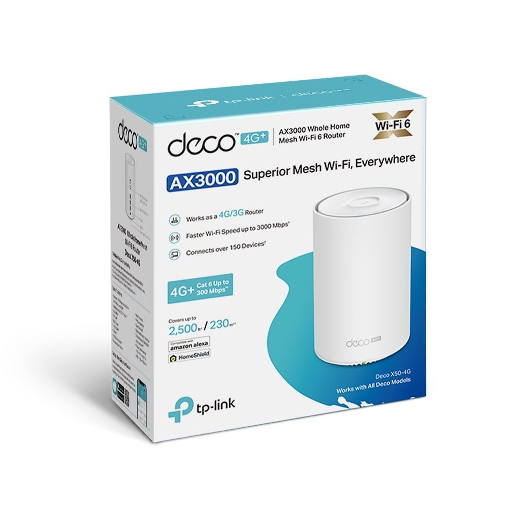 TP-Link Deco X50-4G Bi-bande (2,4 GHz / 5 GHz) Wi-Fi 6 (802.11ax) Blanc 3 Interne