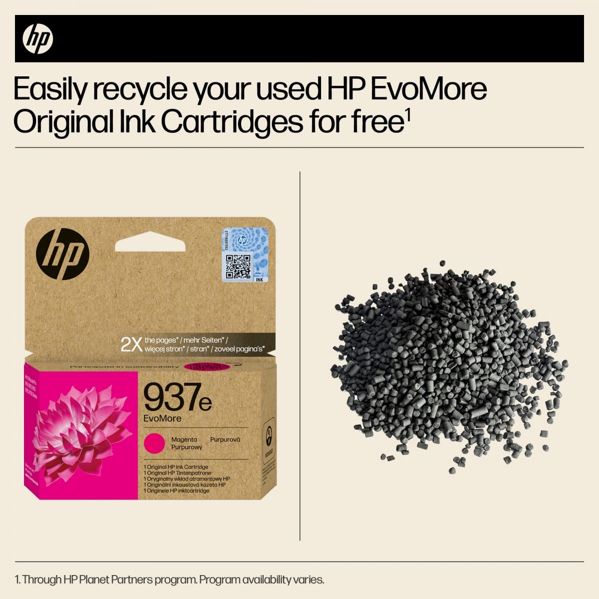 HP 937e EvoMore Magenta Original Ink Cartridge cartouche d'encre 1 piece(s) Rendement élevé (XL)