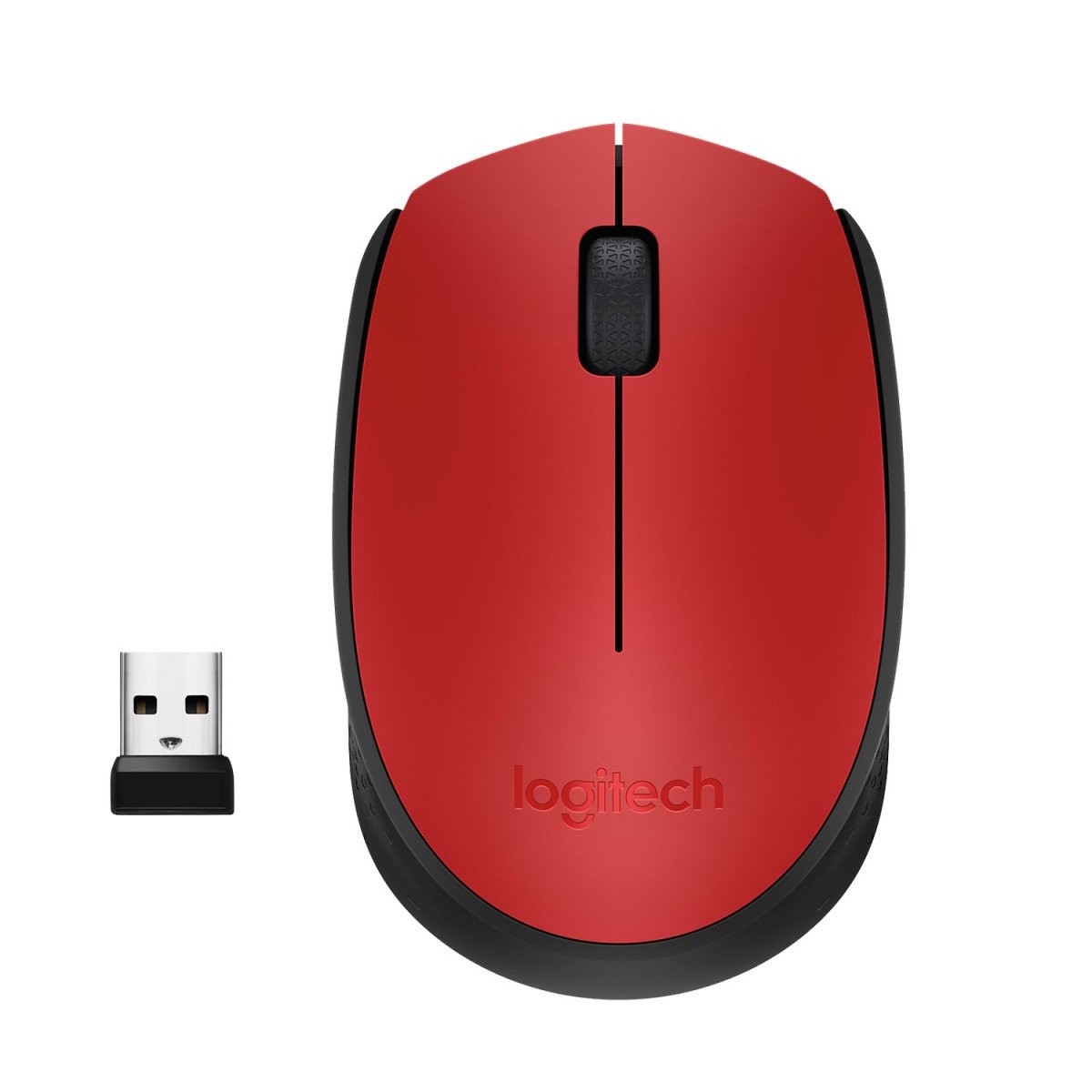 LOGITECH M171 Mouse wireless 2.4 GHz USB wireless receiver black red