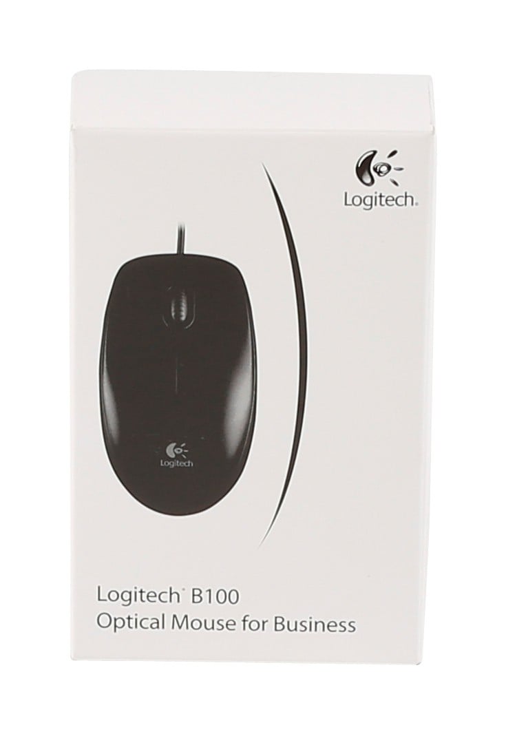 LOGITECH B100 Mouse right and left-handed optical 3 buttons wired USB black