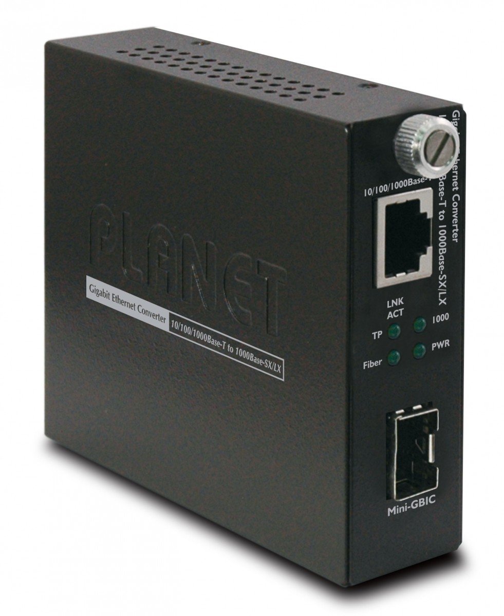 PLANET GST-805A convertisseur de support réseau 2000 Mbit/s Noir