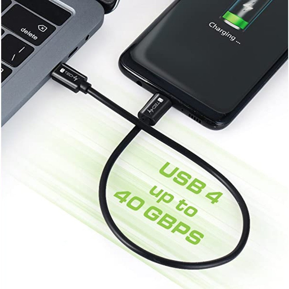 Techly ICOC MUSB40-CMCM08 Câble USB 4.0 USB-C vers USB-C Thunderbolt 4 PD M/M 80cm