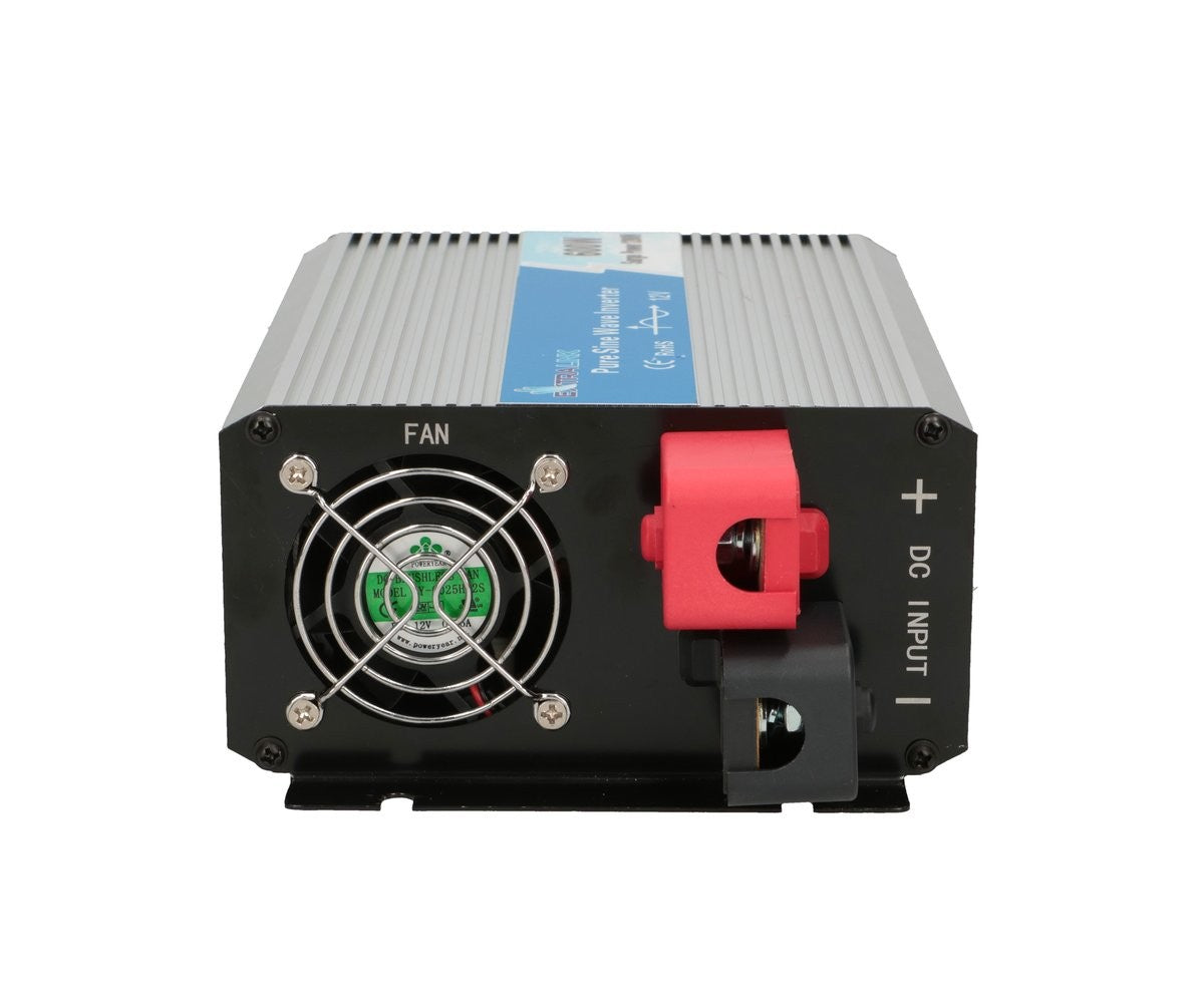 Extralink VOLTAGE CONVERTER 12V - 230V, 600W, PURE SINUS OPIP-600W adaptateur de puissance & onduleur Auto Aluminium, Noir