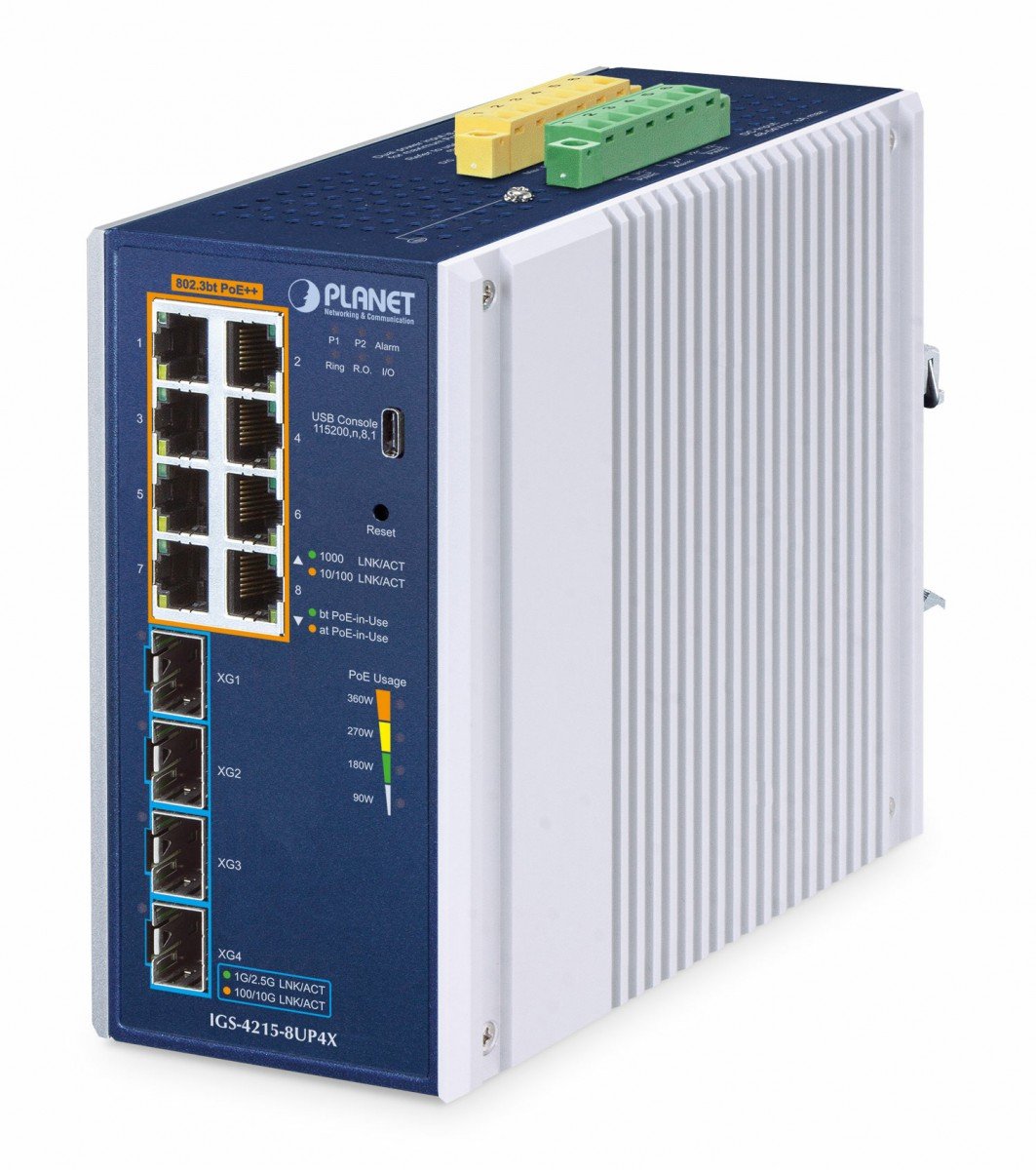 Planet IGS-4215-8UP4X Commutateur Ethernet Gigabit L2L4 géré 8 ports