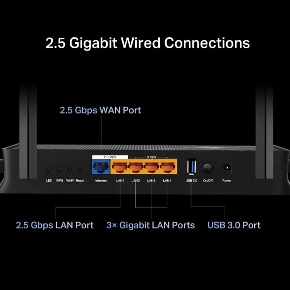 TP-Link Archer BE3600 routeur sans fil 2.5 Gigabit Ethernet Bi-bande (2,4 GHz / 5 GHz) Noir