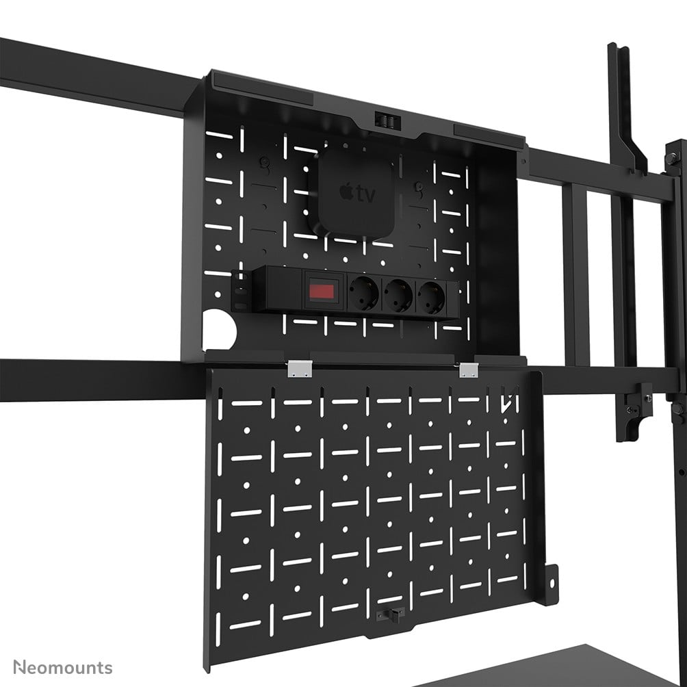 NEOMOUNTS FL50-575BL1 Support au sol mobile pour écran 65-110p - étagère multimédia incluse - installation rapide - TÌV