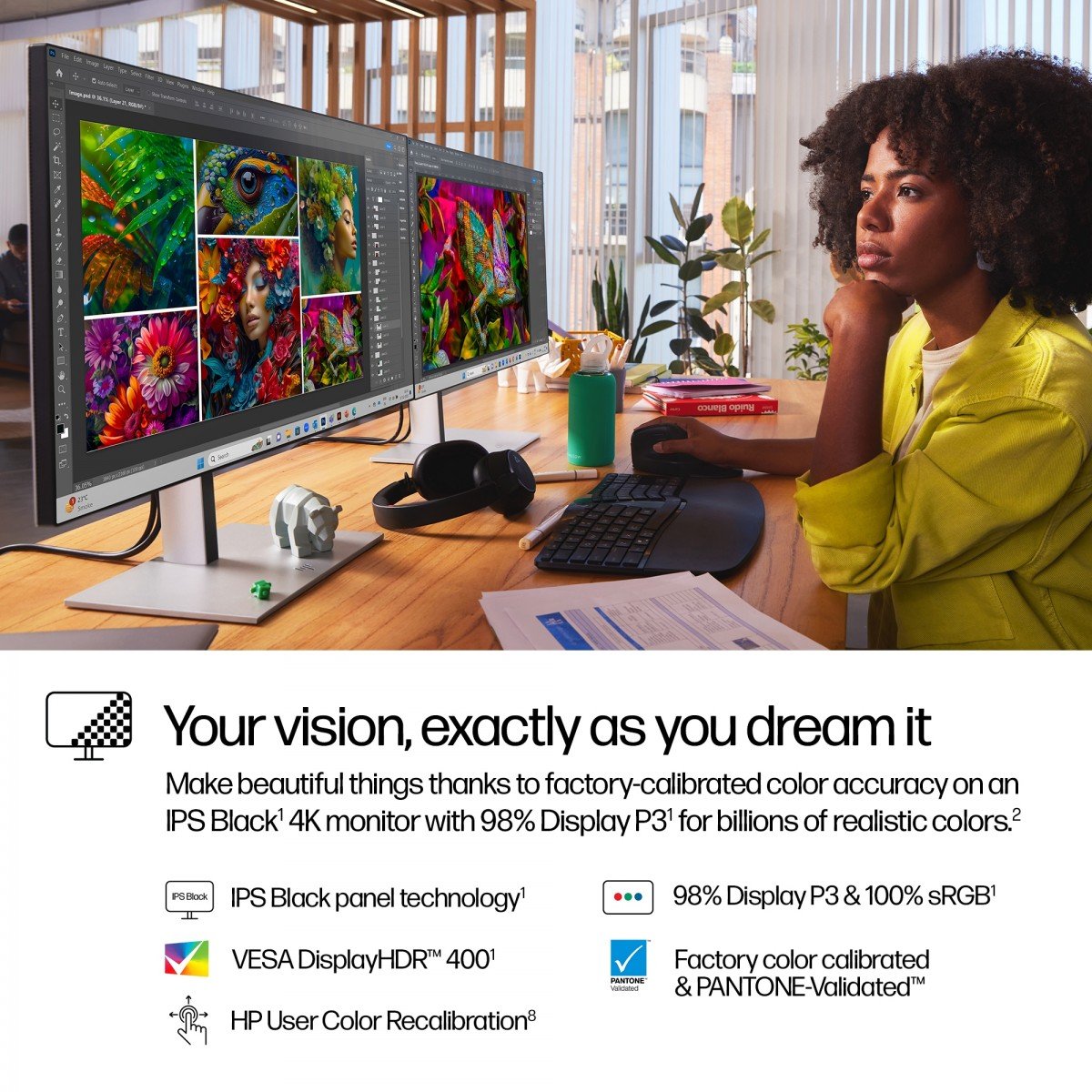 HP Écran 4K Série 7 Pro 727pk 27p 4K UHD 3840x2160 HDMI DisplayPort Thunderbolt