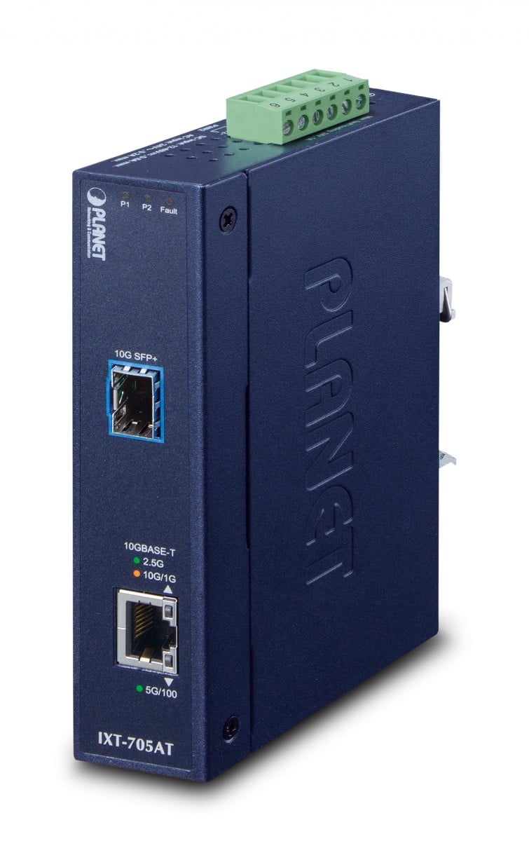 PLANET IXT-705AT convertisseur de support réseau 20000 Mbit/s Bleu