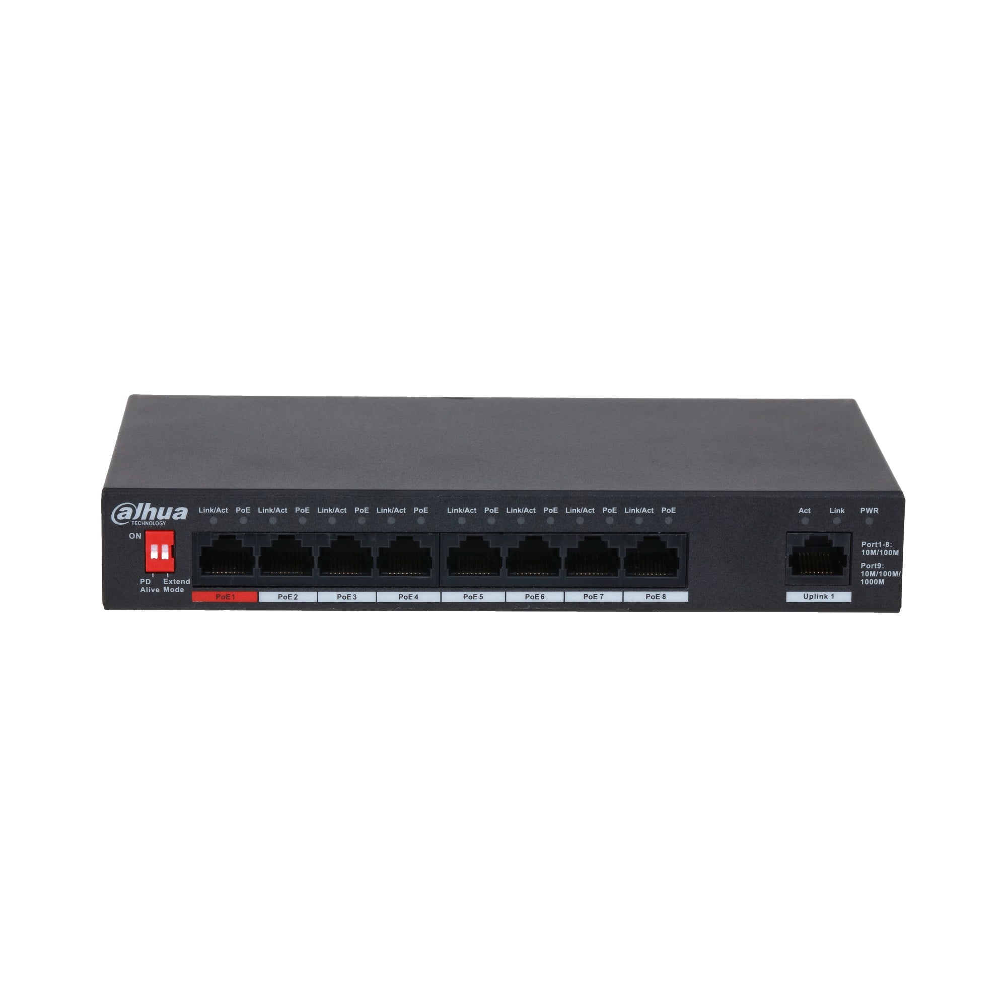 Dahua PFS3009-8ET1GT-96-V2 Switch de bureau non géré 9 ports avec PoE 8 ports
