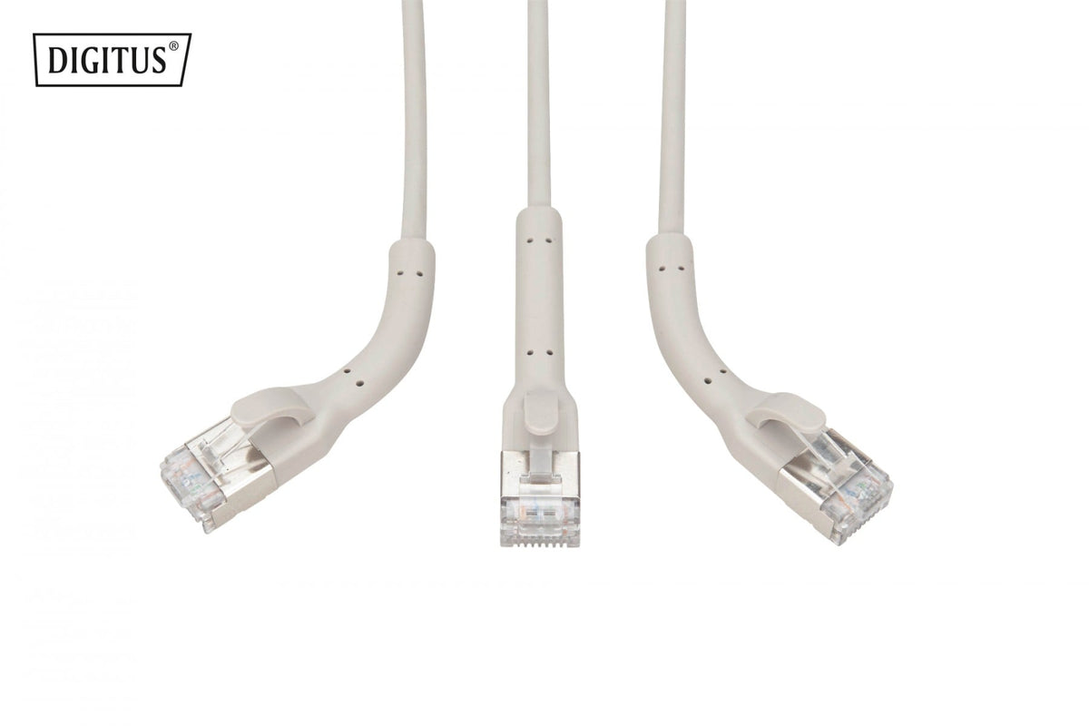 Digitus DK-1632-A-003B-10 Câble de raccordement flexible CAT 6A F-FTP, cuivre, 0,3 m, gris, 10 pieces