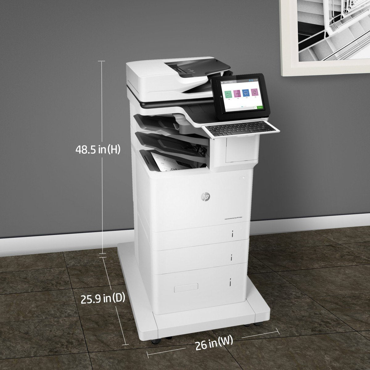 HP LaserJet Enterprise Flow MFP M635z MFP Mono laser 216x864mm A4 61ppm Print 3200sheets USB LAN