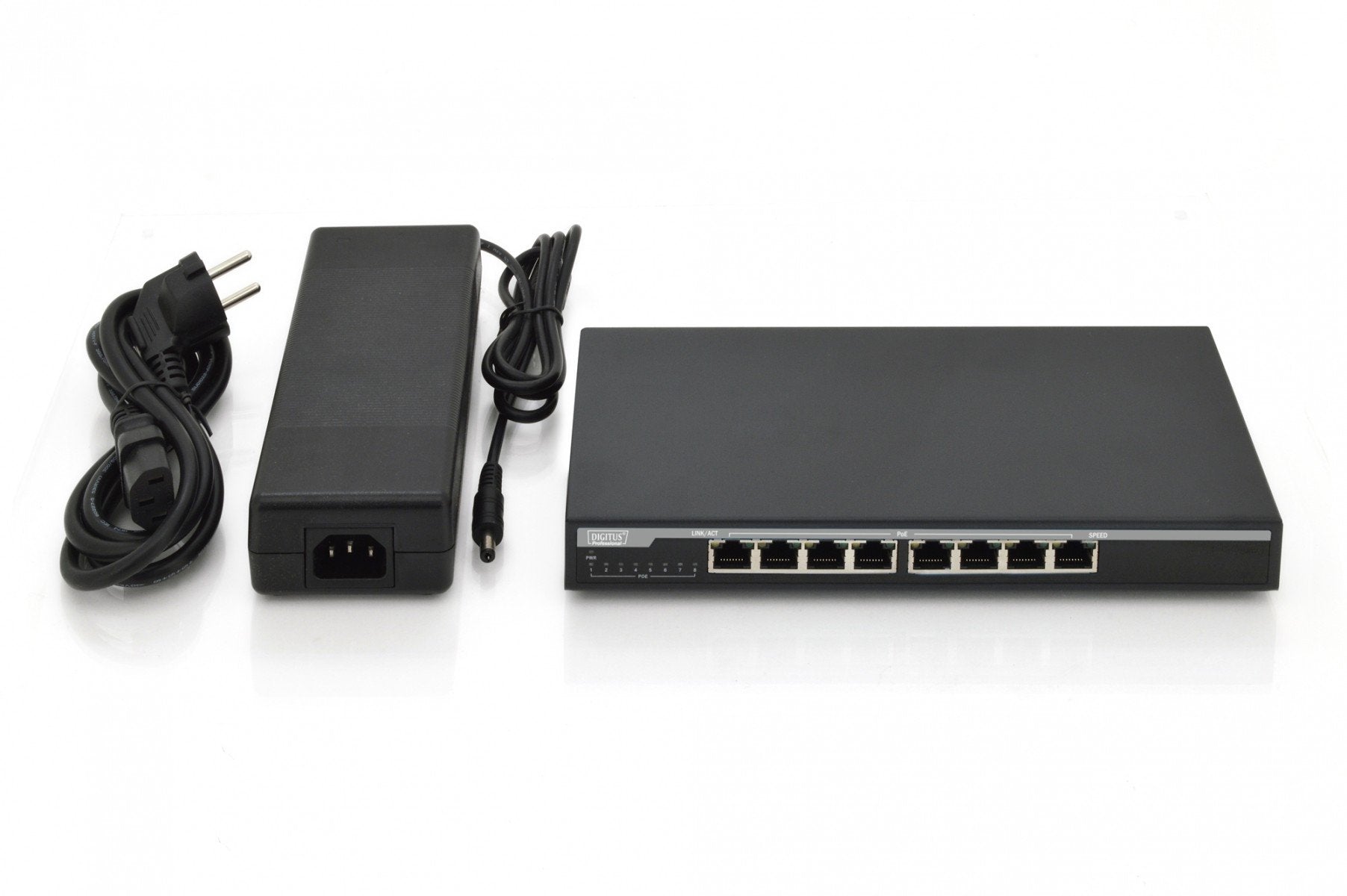 Digitus DN-95340 commutateur réseau Non-géré Gigabit Ethernet (10/100/1000) Connexion Ethernet, supportant l'alimentation via ce port (PoE) Noir