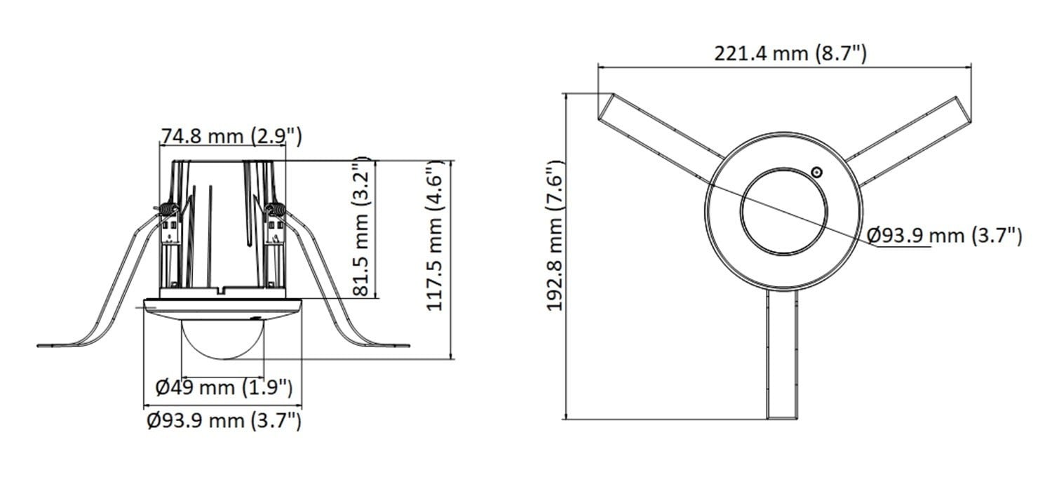 Hikvision DS-2CD2E43G2-U(2.8mm) 4 MP AcuSense In-Ceiling Fixed Mini Dome Network Camera