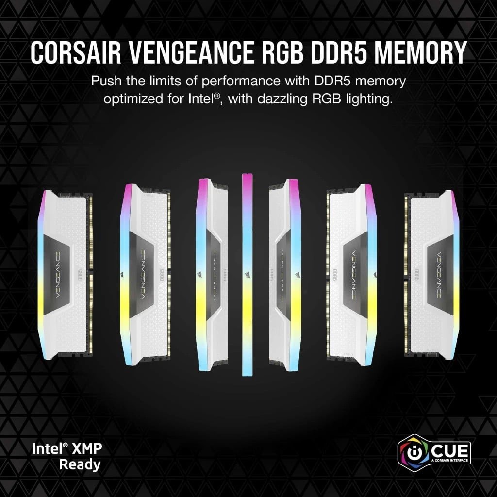 Module de mémoire Corsair Vengeance RGB CMH64GX5M2B6400C32W 64 Go 2 x 32 Go DDR5