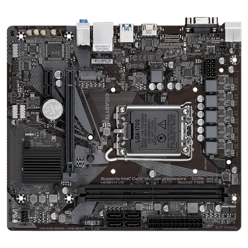 GIGABYTE H610M H V2 carte mere Intel H610 Express LGA 1700 micro ATX