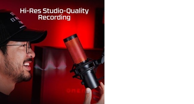 Microphone a condensateur HyperX QuadCast 2, USB, filtre anti-pop, noir