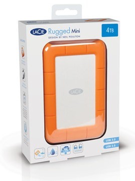 LACIE RUGGED MINI drive 4TB Shock/ rain/ pressure resistant USB3.0 2,5inch orange