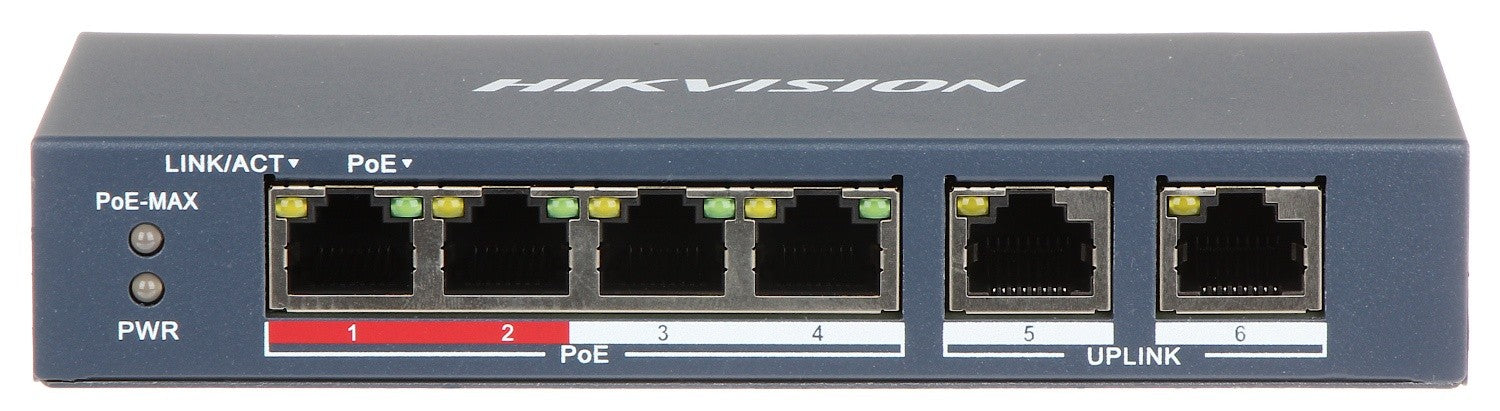 Hikvision DS-3E0106P-E/M 4 Port Fast Ethernet Unmanaged POE Switch