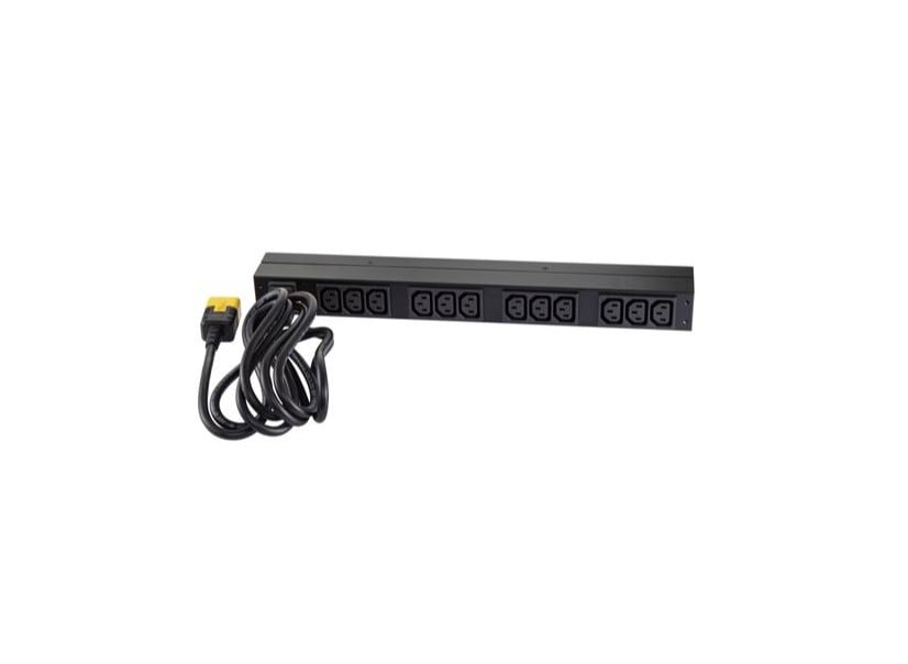APC Basic Rack-Mount PDU Rack AC 208/230V input IEC 60320 C20 output connectors 12 power IEC 60320 C13 1U 19 2.49m cord BK