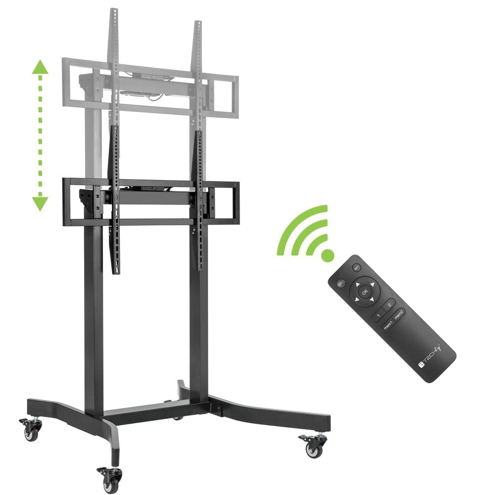 "Techly ICA-TR68M Support TV mobile 55-100"" jusqu'a 120kg électrique avec télécommande"