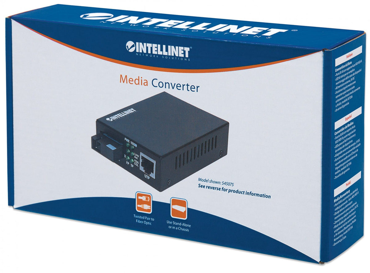 Intellinet 510530 convertisseur de support réseau 100 Mbit/s Monomode Noir