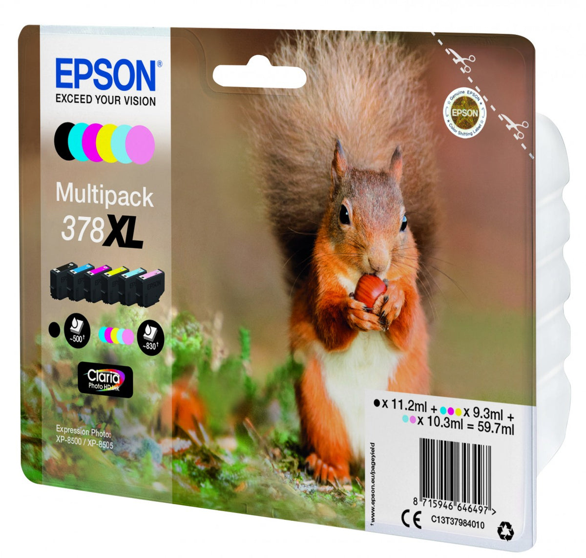 EPSON 1LB Multipack 6-farbig 378XL Squirrel Clara Phto HD Ink