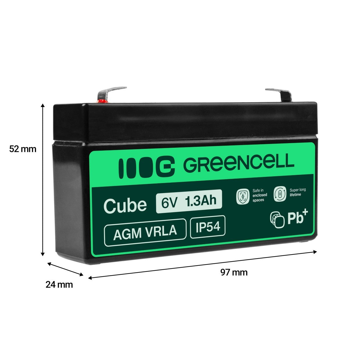 Green Cell AGM13 Batterie de l'onduleur Sealed Lead Acid (VRLA) 6 V 1,3 Ah