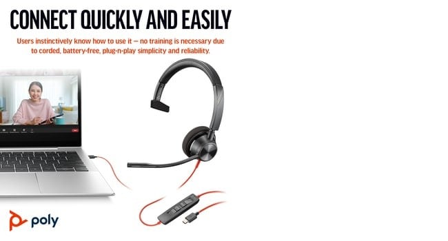 Poly BW 3310 Mono USB-C HS+USB-C/A