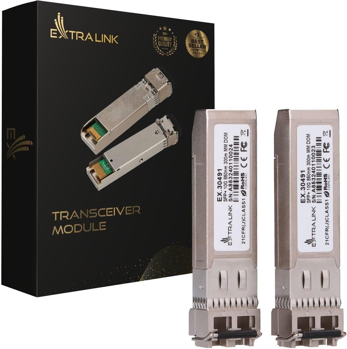 Extralink SFP+ 10G 2-pack | Module SFP+ | 10Gbps, 850nm, 300m, mode multi