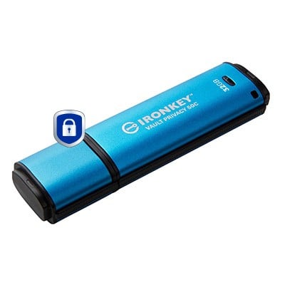 KINGSTON 32Go USB-C IronKey Vault Privacy 50C AES-256 Encrypted FIPS 197