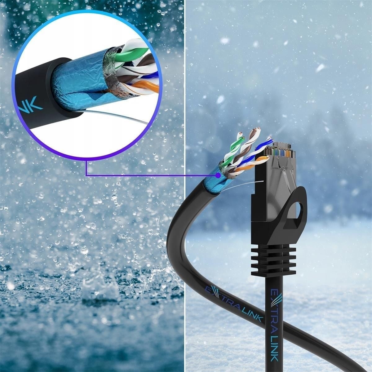 Extralink CAT5E FTP (F/UTP) Extérieur | Câble réseau torsadé | 50M