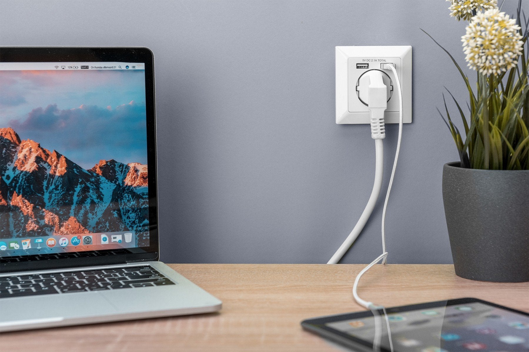 Digitus DA-70613 prise de courant 2x USB Blanc