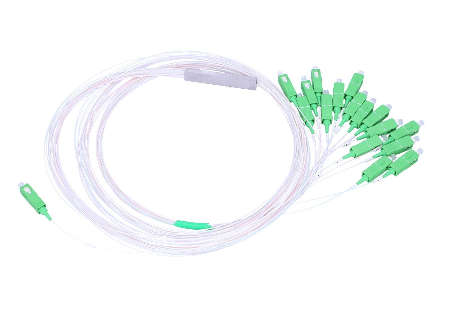 Extralink 1:16 PLC SPLITTER SC/APC 900UM 1.5M STEEL BOX Diviseur de câbles Transparent