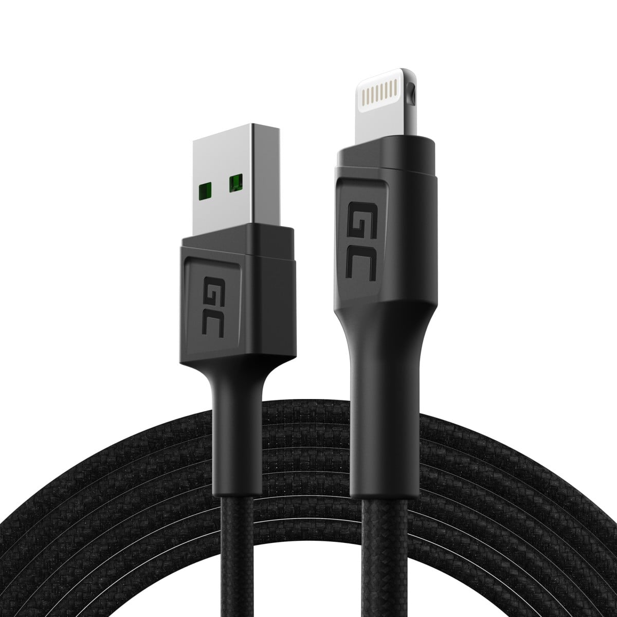 Green Cell KABGC18 câble Lightning 2 m Noir