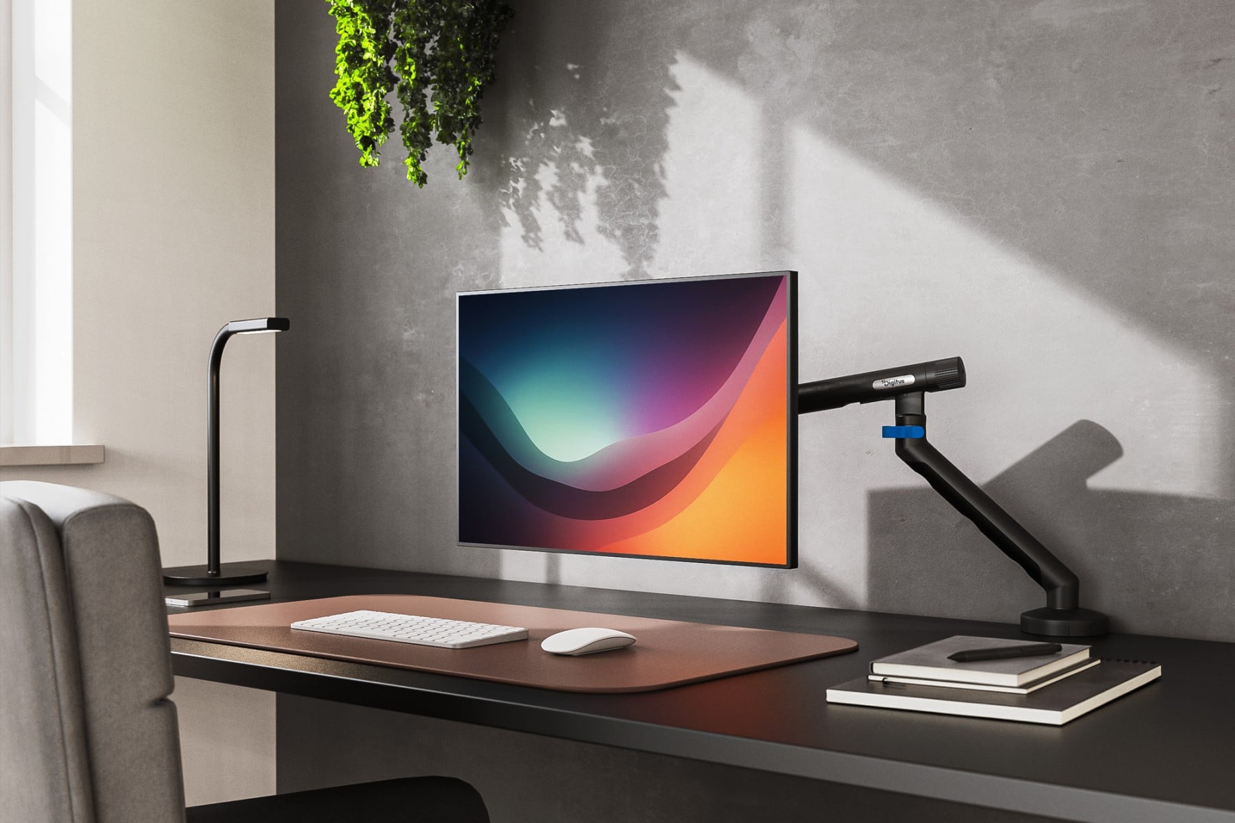 "Digitus DA-90469 Bras de bureau simple avec pince et ressort mécanique | 1x LCD max. 35"" 10kg | VESA : 75x75, 100x100 | Noir"