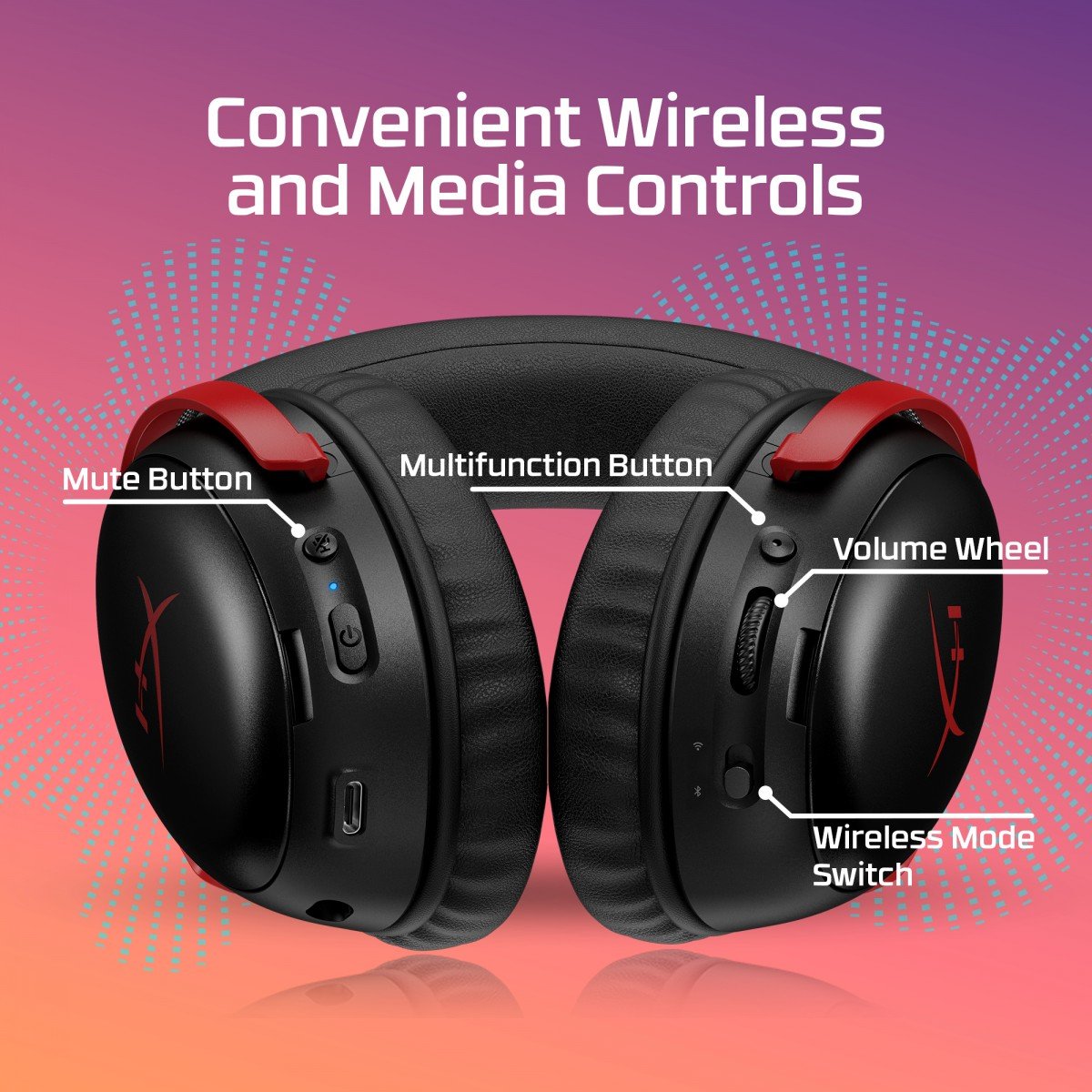 HyperX Cloud III S Wireless - Casque Gaming (Noir-Rouge)