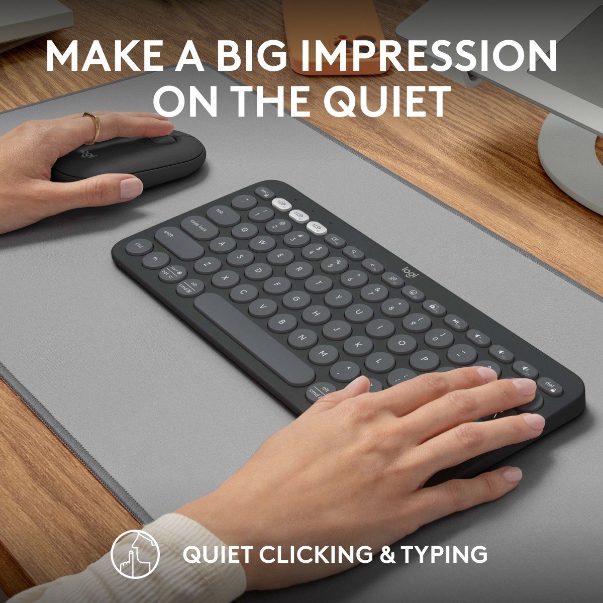 Logitech Pebble 2 Combo clavier Souris incluse Universel RF sans fil + Bluetooth QWERTY US International Graphite