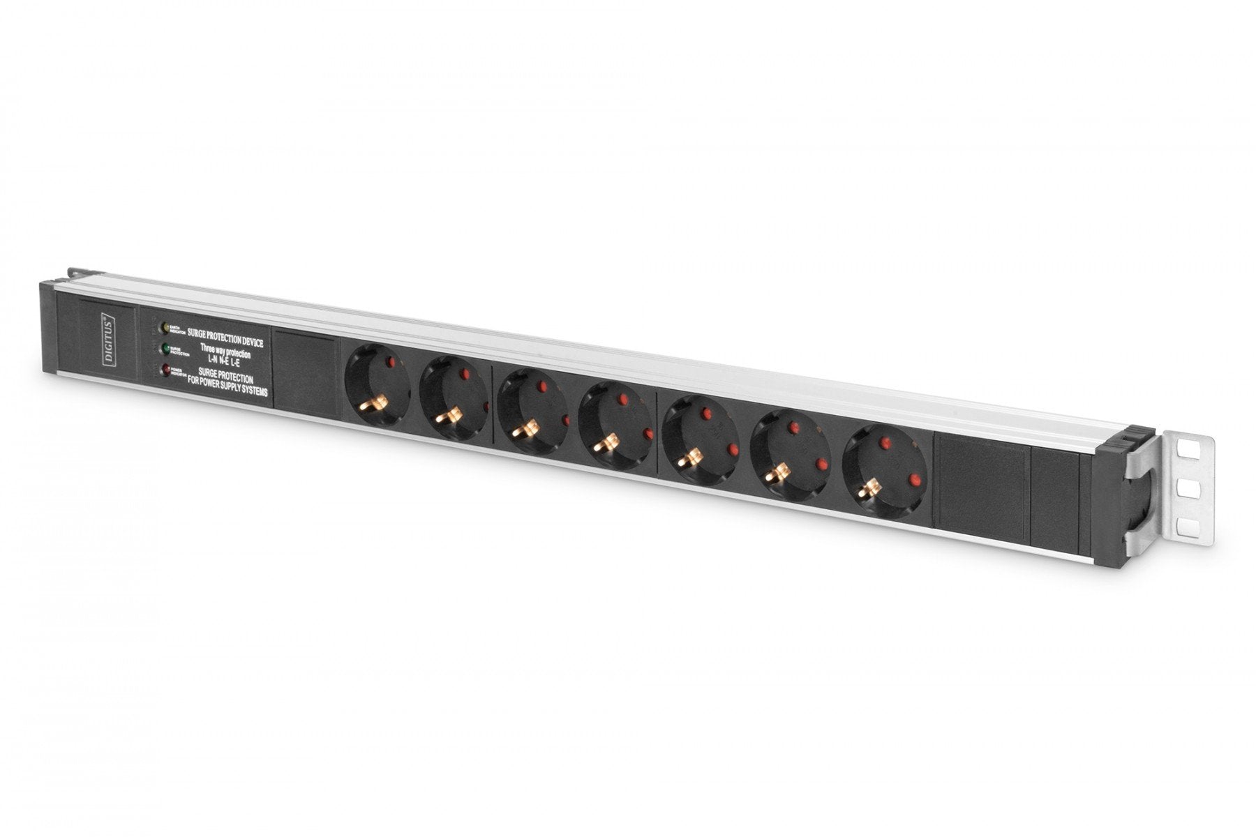 Digitus DN-95412 unité de distribution d'énergie 7 sortie(s) CA 0U Noir, Argent