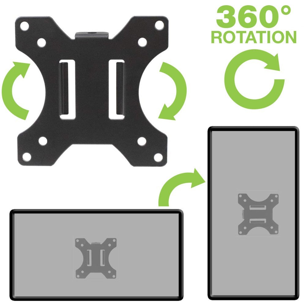 "Support de montage sur poteau TV Techly ICA-LCD 100BK 13-30"" pour installation de moniteur rotatif sur tuyau"