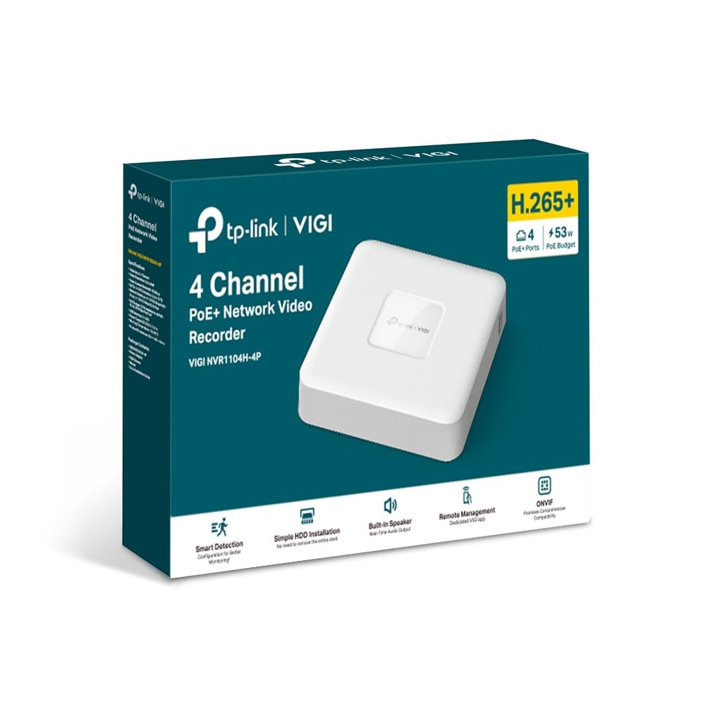 TP-LINK VIGI NVR1104H-4P 4 Channel PoE Network Video Recorder