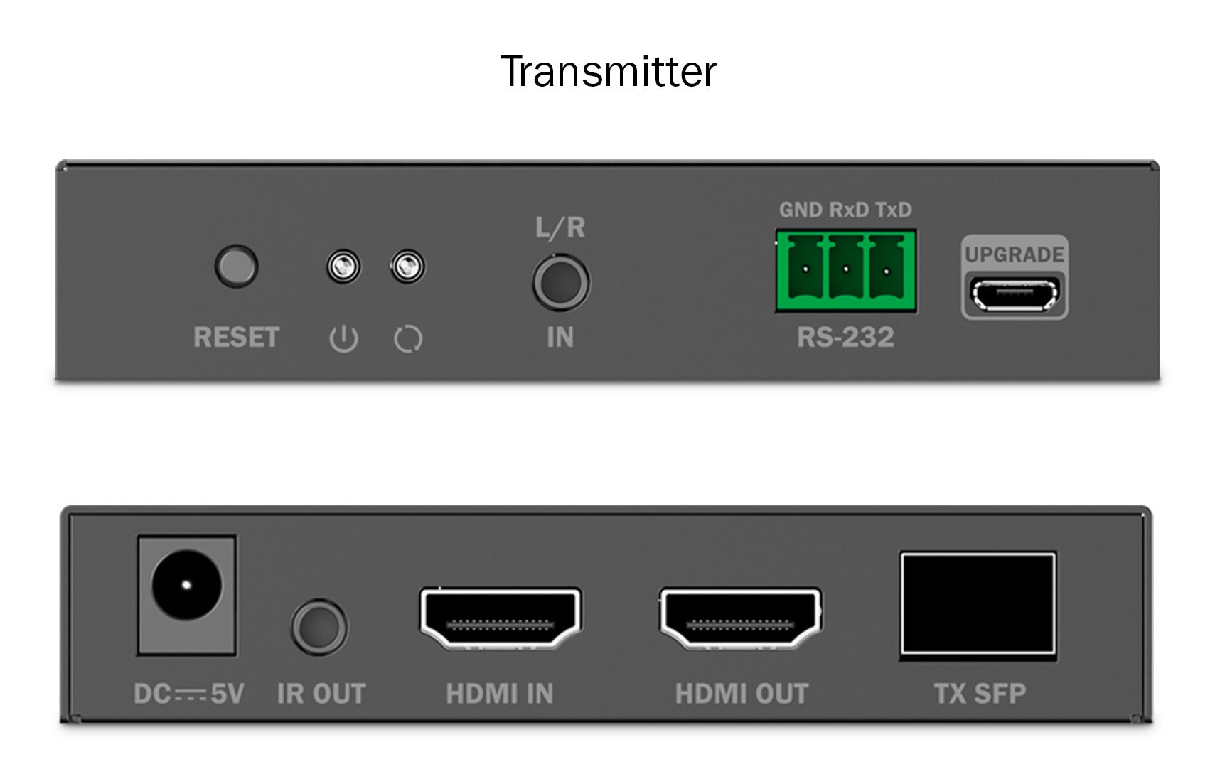 Extenseur HDMI fibre optique 4K/60Hz sur IP 1G jusqu'a 40 km/300 m, HDMI Loop-Out, contrôle IR - ensemble