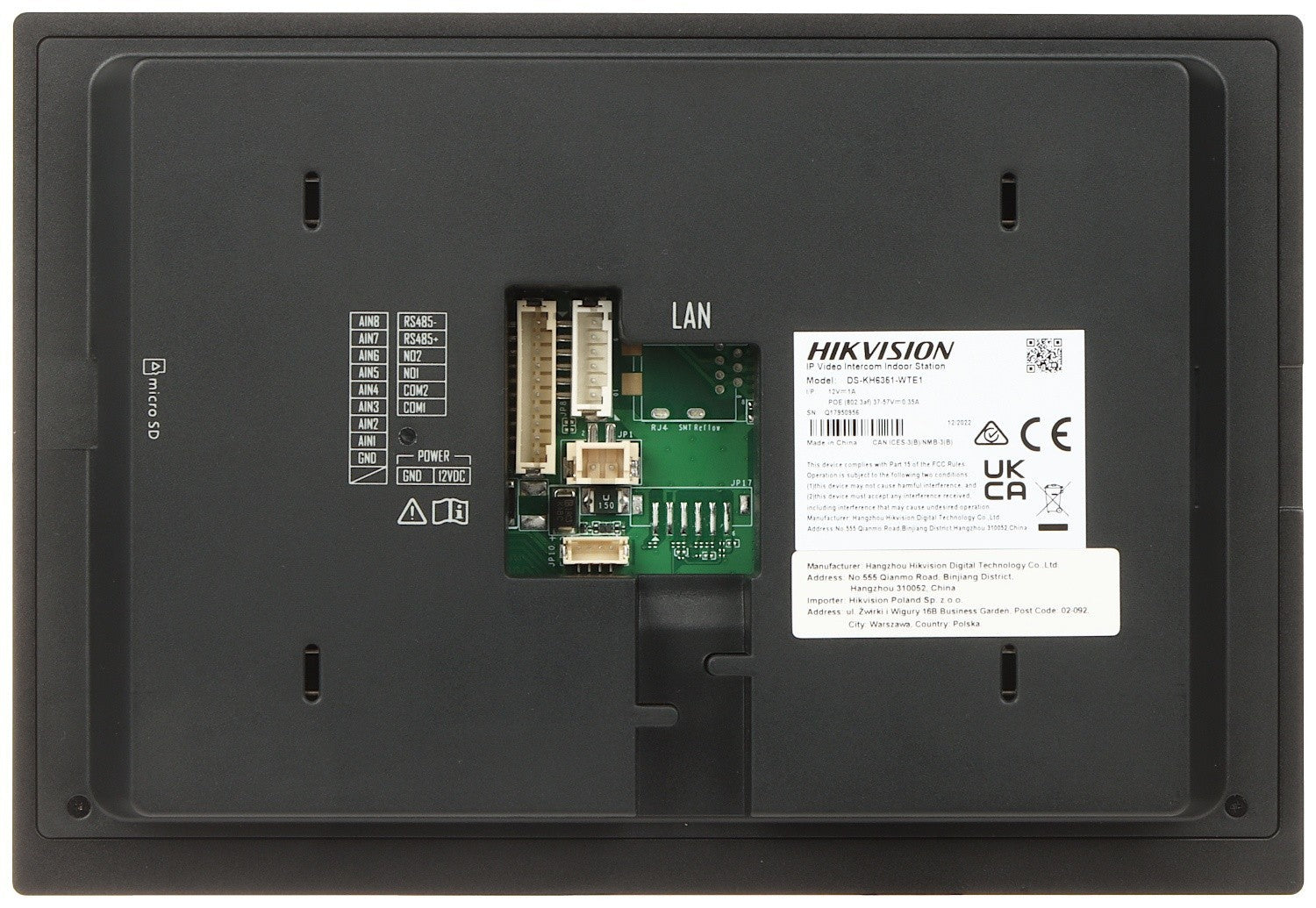 Hikvision DS-KH6351-WTE1 Station intérieure basée sur IP de la série KH6