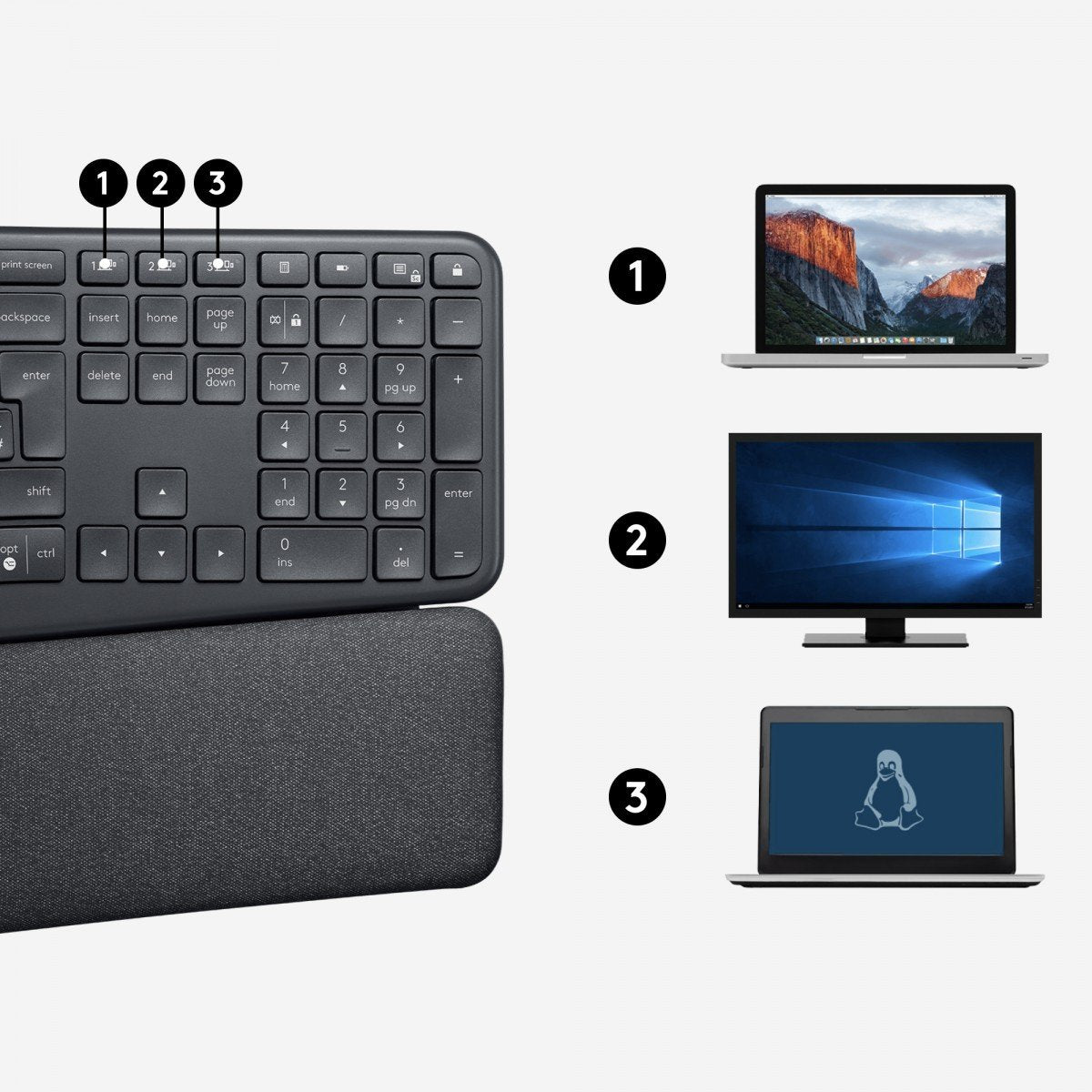 LOGITECH ERGO K860 for Business - GRAPHITE - CENTRAL CH