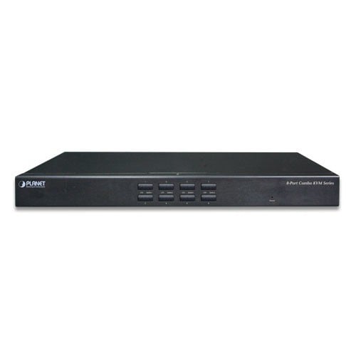 PLANET KVM-210-08 commutateur écran, clavier et souris Grille de montage Noir