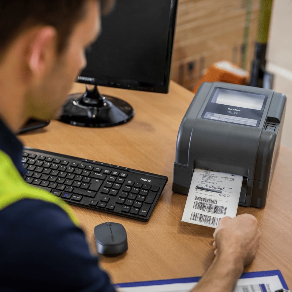 BROTHER TD-4520TN Label printer direct thermal 110mm 300x300dpi 127mm/sec USB 2.0 LAN USB host RS232C