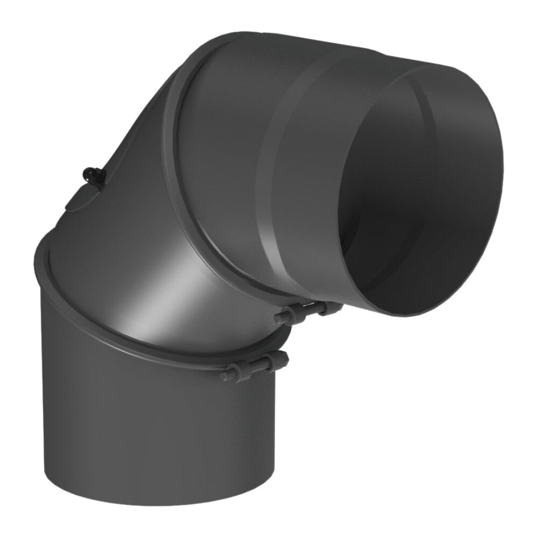 JEREMIAS FERRO11758160 Coude réglable 0-90° Jeremias trois segments diametre 160 mm avec acces de nettoyage noir