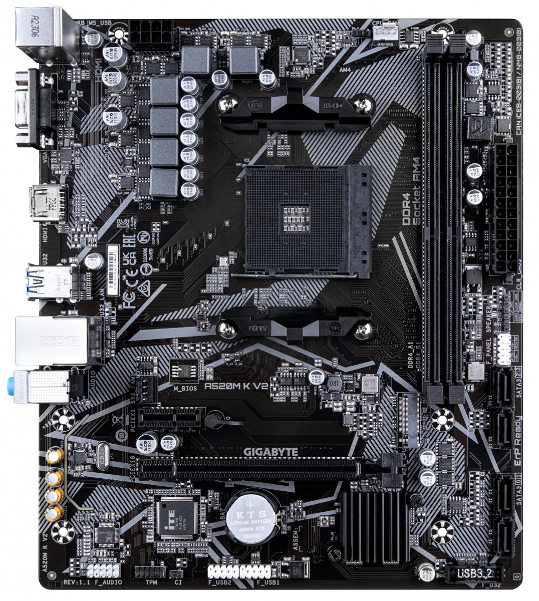 GIGABYTE A520M K V2 carte mere AMD A520 Emplacement AM4 micro ATX