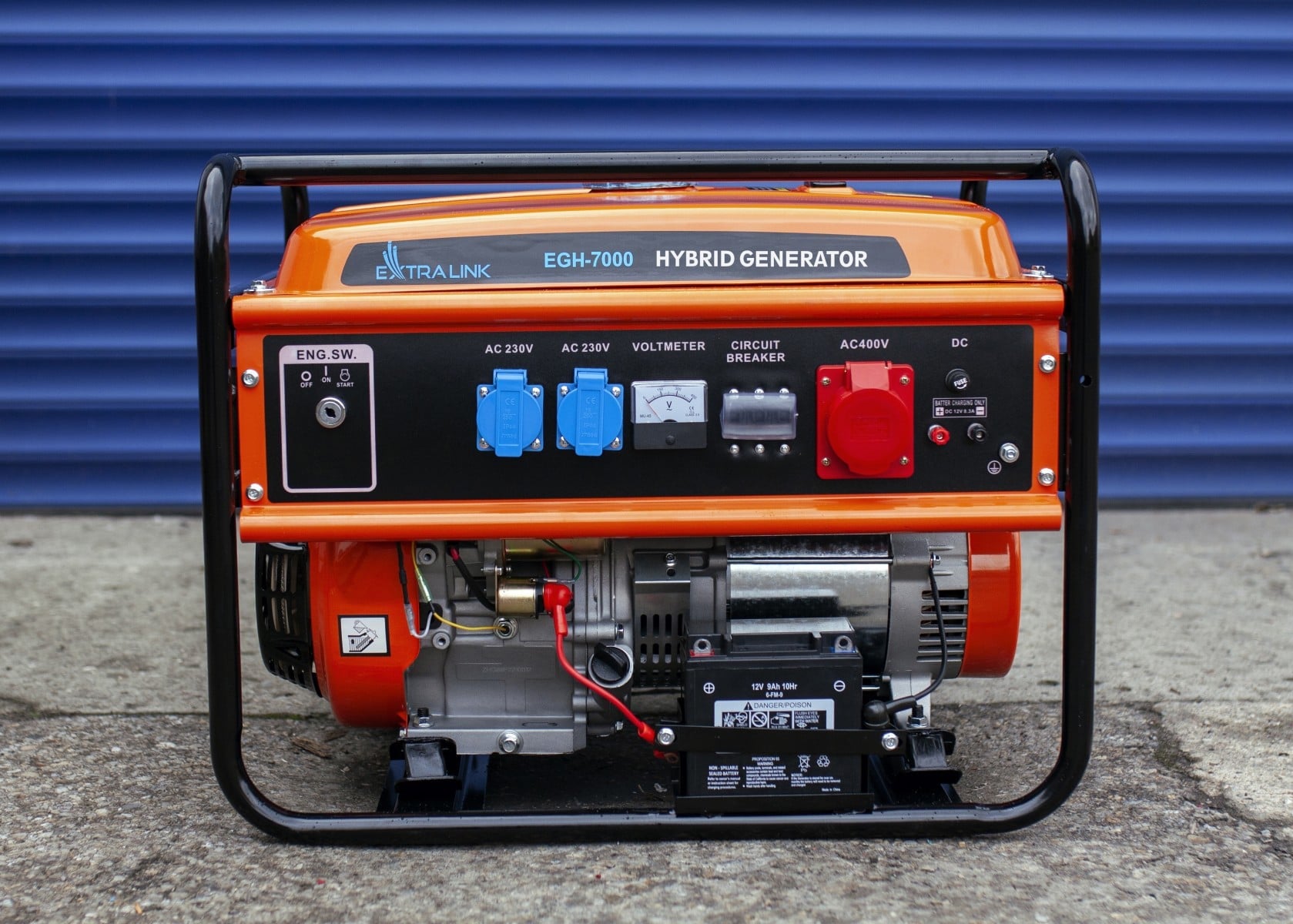 Extralink EX.30714 groupe électrogene 7000 W 25 L Essence Noir, Orange
